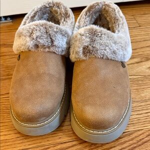 BOBS from Skechers Tan Faux Fur Lined Mules
